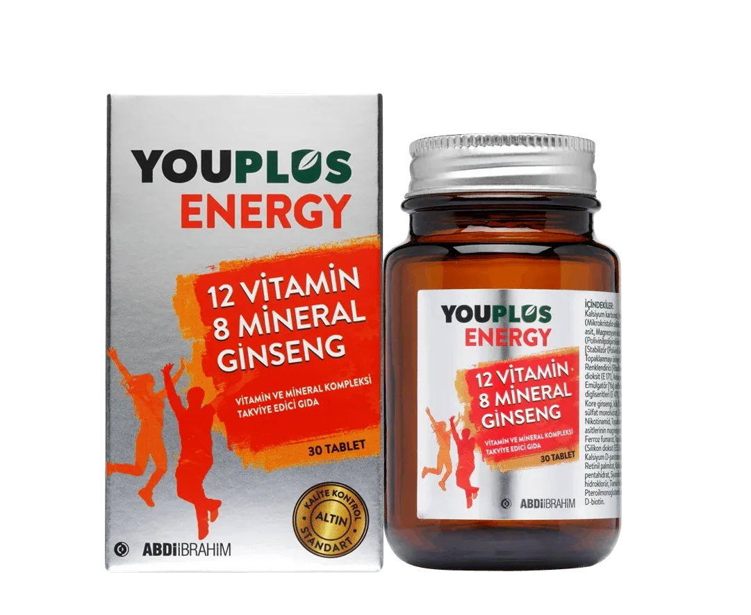 Youplus Energy 12 Vitamin ve 8 Mineral Kompleksi 30 Tablet